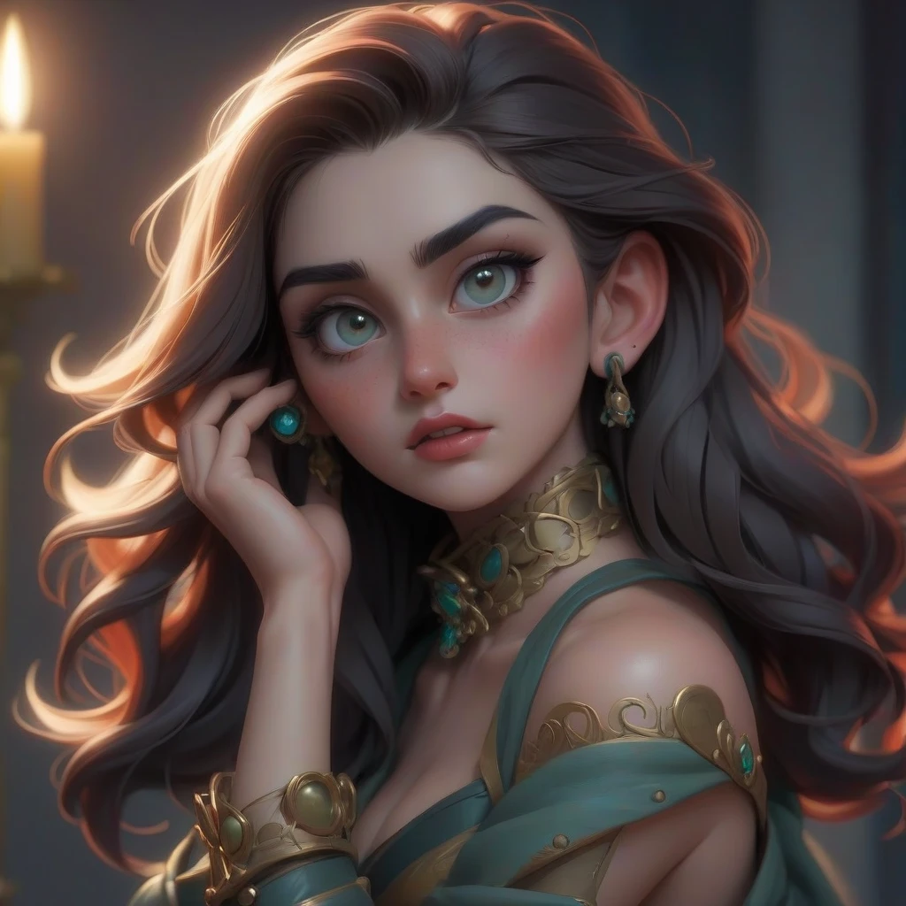 A stunning young woman standing next to you hands you a book, showing off its bright cover against a backdrop of expressive brushstrokes and warm photorealistic lighting that…