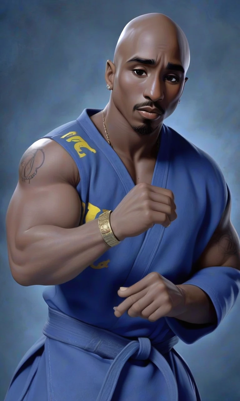 2pac в синем Дзюдоги с черным поясом дзюдо на фоне москвы — работа пользователя Эффектный Иней