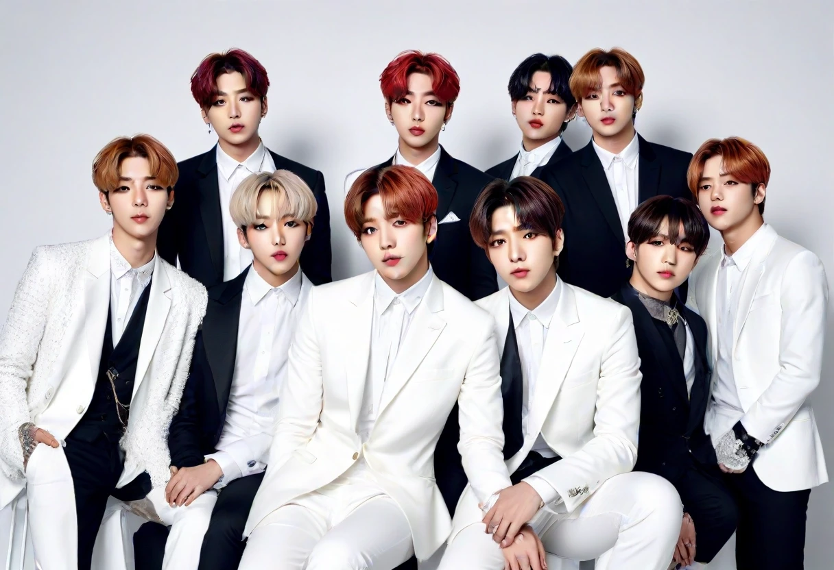 Draw the South Korean group BTS. Clean white background — работа пользователя Гоша