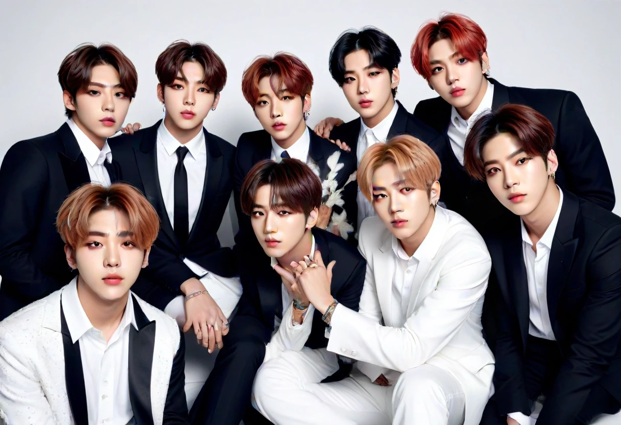 Draw the South Korean group BTS. Clean white background — работа пользователя Гоша