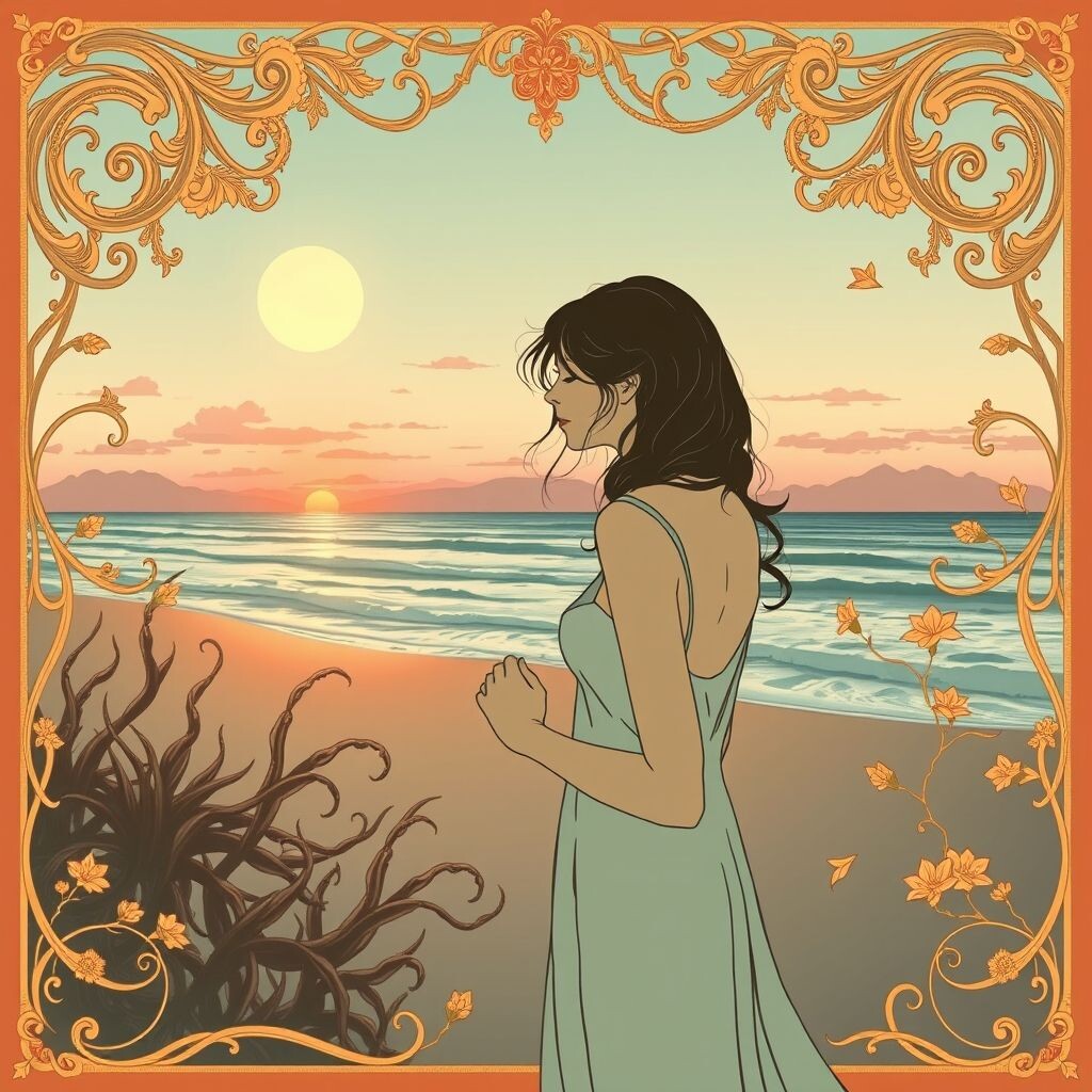 My heart was broken. I saw you on the beach. Three days ago. You spoke in a foreign language. It was a crazy thing. And even more. You took my hand. We walked near the sea. I…