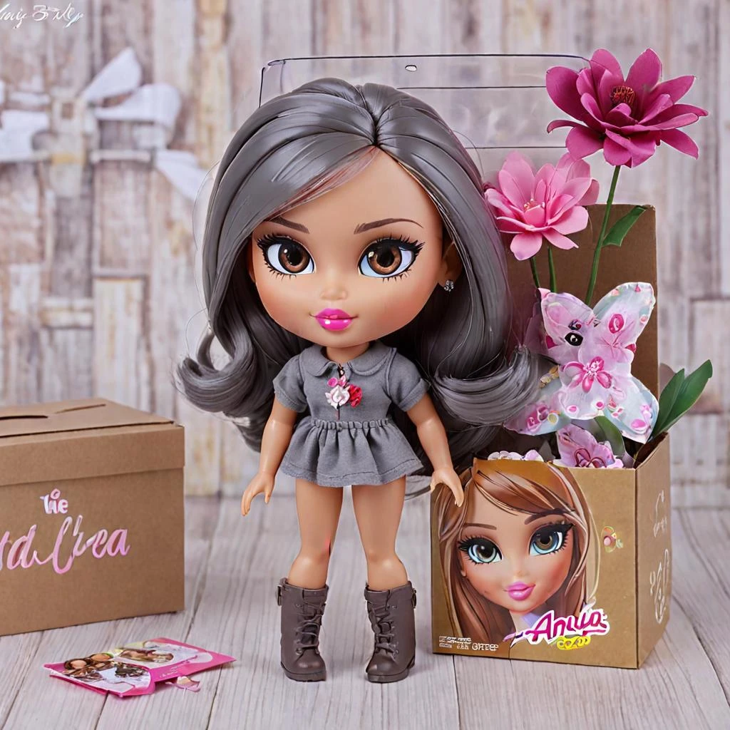 Это 3D-кукла в стиле Bratz, из soft touch пластика. Персонаж - во весь рост, повторяет внешность с первого фото. Копируй каждую деталь: прическу, губы, глаза, черты и пропорции…