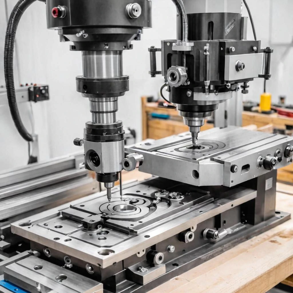 Мультперсонажи разбирают фрезерный cnc станок, эскиз, черно-белое — работа пользователя Фантастический Богатырь