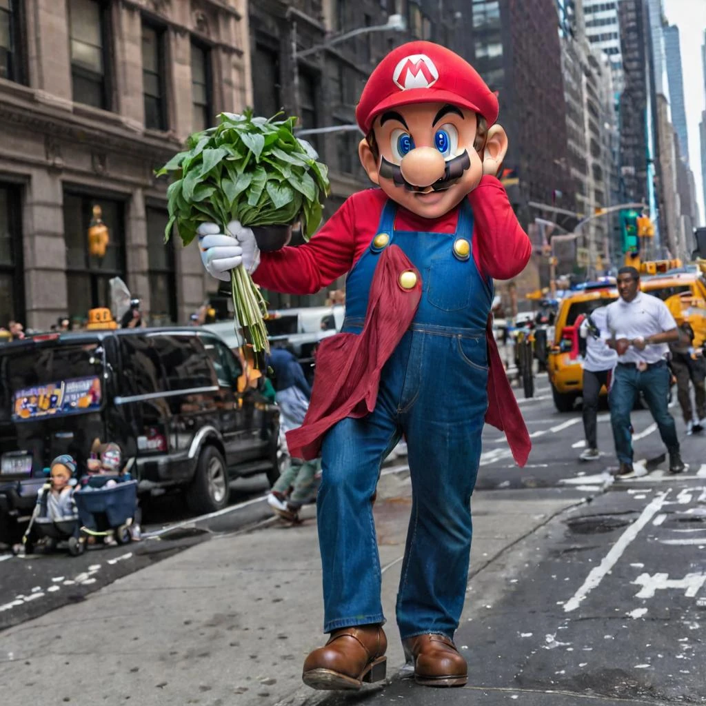 A huge Uncle Mario walks around New York and at home he raises — работа пользователя Ваш Милый Бог Всевышний