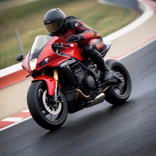 One motorcyclist rides fast in a competition. outdoors. the background is blurred. the color is red and black. The image size is 1015*1355 pixels — работа пользователя…