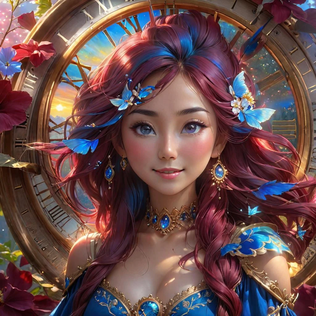 крупный план (рисует крупным мазком в идеальном художественном стиле: 1.4), норвежский лес (улыбается:0.4) Волкв комнате с часами, полной часов, хронометрист, ход времени,…