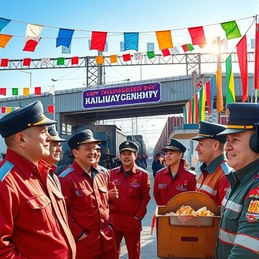 Поздравление ко дню железнодорожника в 2025 г. сотрудников Куйбышевской ДМВ, название дирекции "Куйбышевская ДМВ" — работа пользователя Искристая Плазма