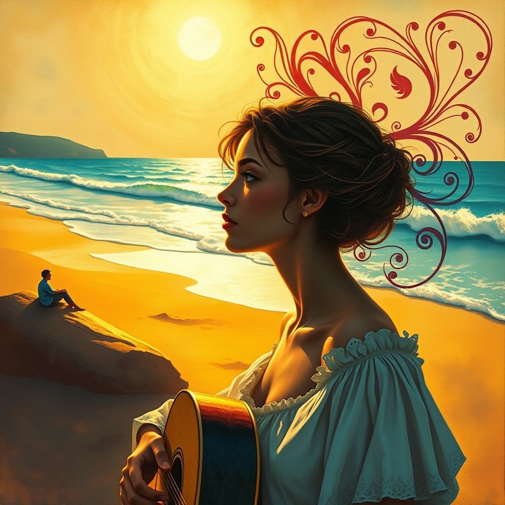 My heart was broken. I saw you on the beach. Three days ago. You spoke in a foreign language. It was a crazy thing. And even more. You took my hand. We walked near the sea. I…