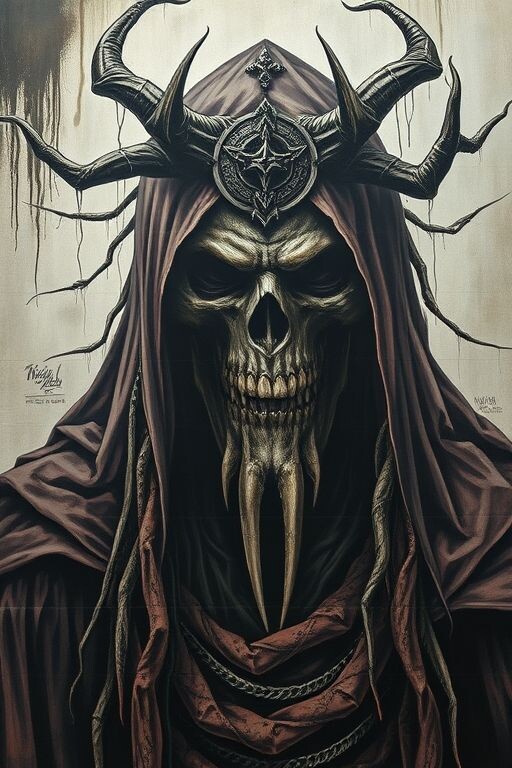 Esoteric art, the mysterious image of a dark shaman: Aesthetics of dark fantasy and psychedelic trance, drawing details, anime technique, dark wave. — работа пользователя Тёплый…