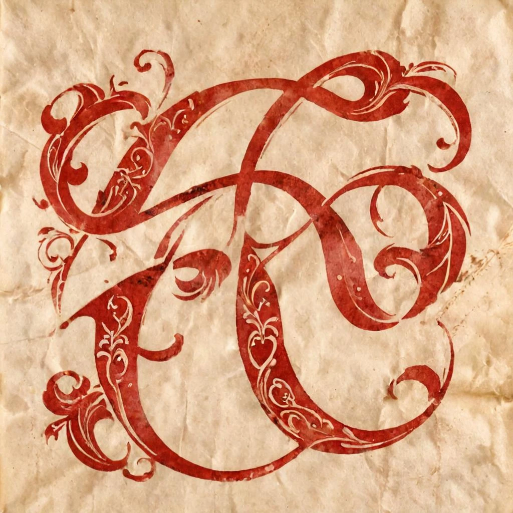 (exquisite calligraphy:1.2) (text "Elina":1.3) with a (capital letter stylized with flourishes:1.2) and (cadences:1.3). The (capital "E" in vibrant red…